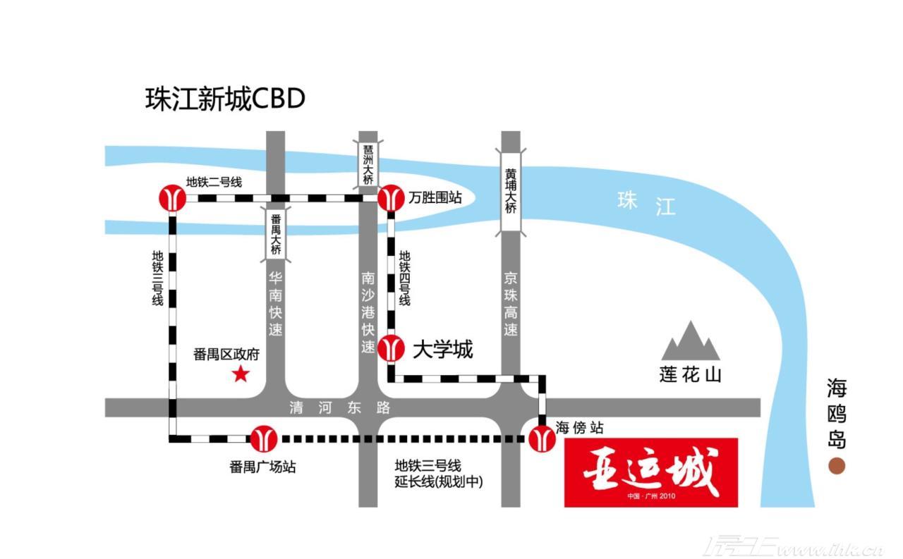 广州亚运城交通图